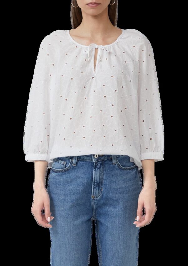 Bluse mit Lochstickerei