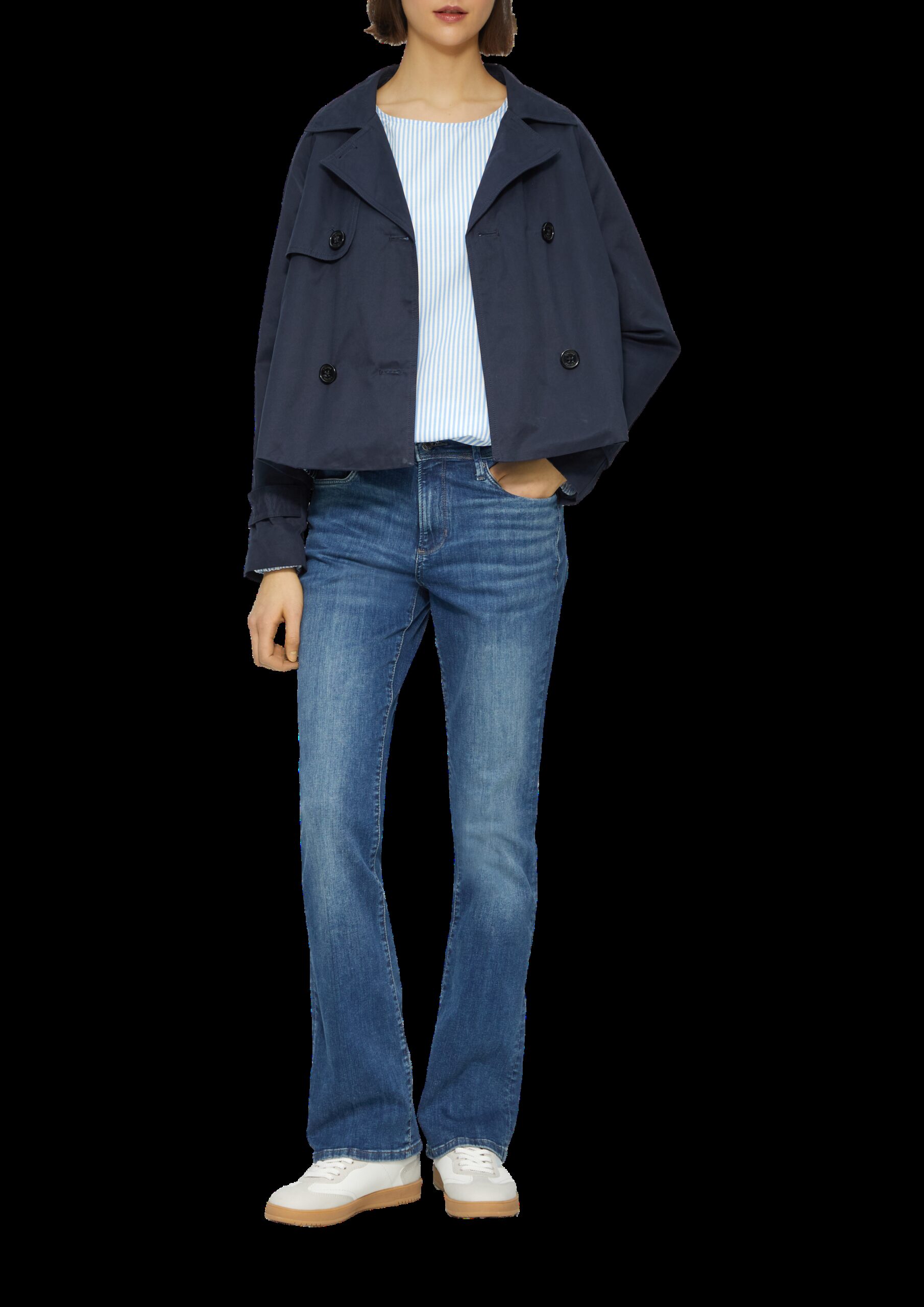 Oversized Baumwollbluse mit Herz-Stickerei