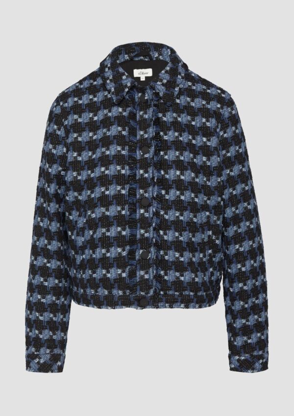 Gemusterte Bouclé-Jacke