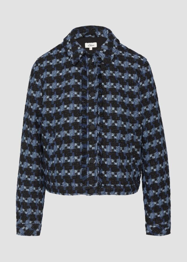 Gemusterte Bouclé-Jacke