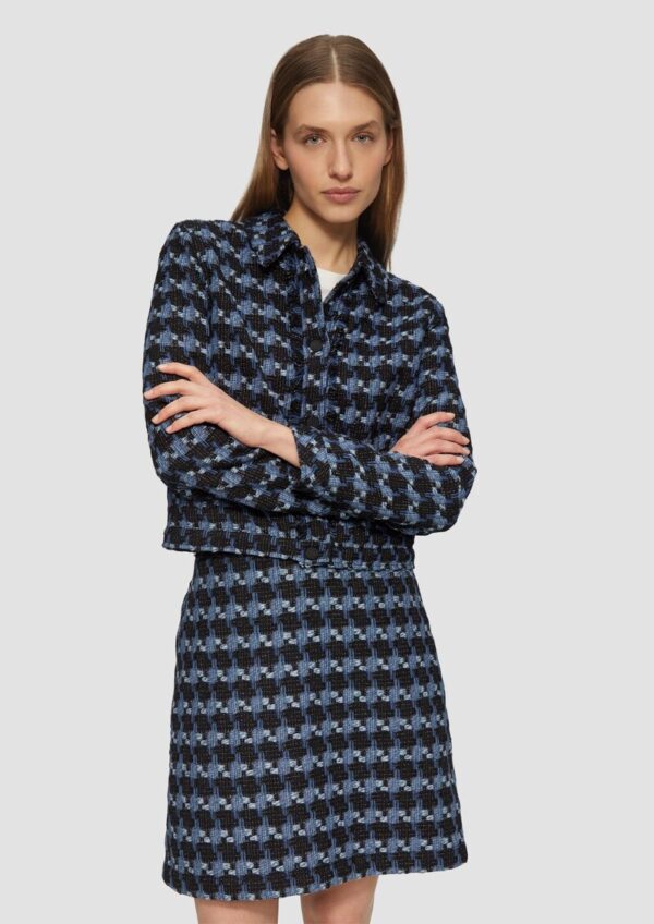 Gemusterte Bouclé-Jacke