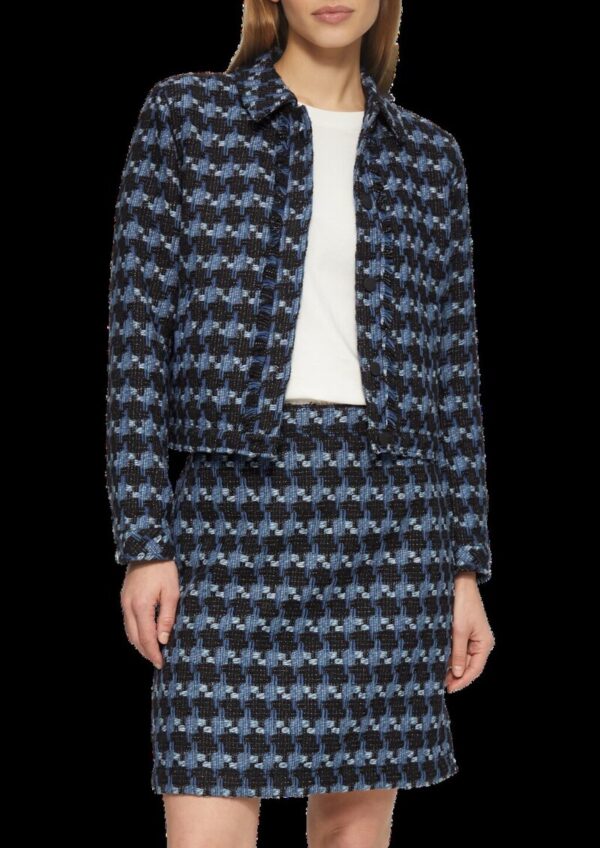 Gemusterte Bouclé-Jacke