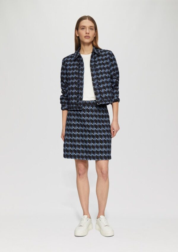 Gemusterte Bouclé-Jacke