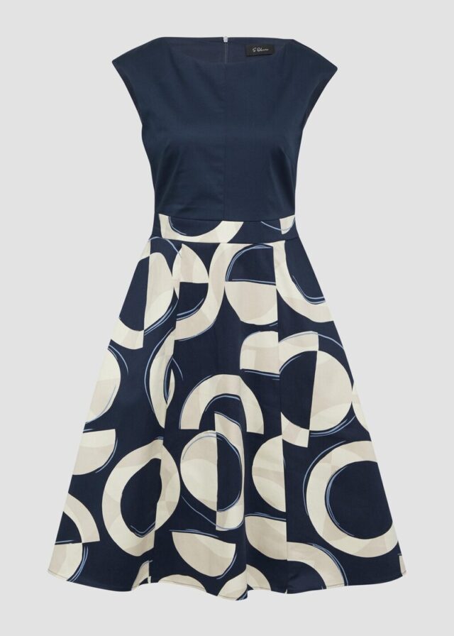 Ausgestelltes Etuikleid aus Baumwollmix