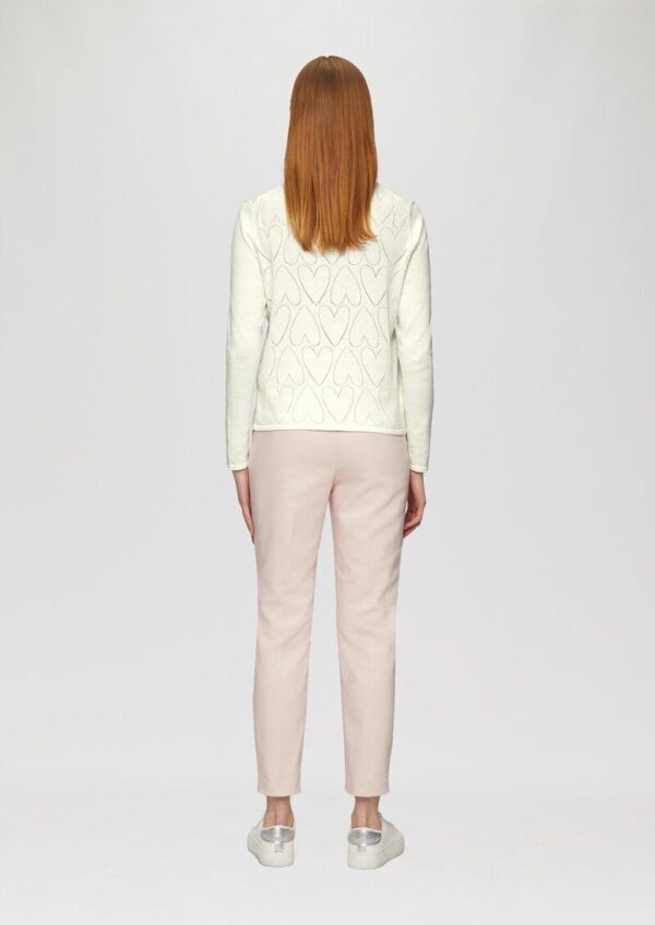 Feinstrickpullover mit Herz-Ajourmuster