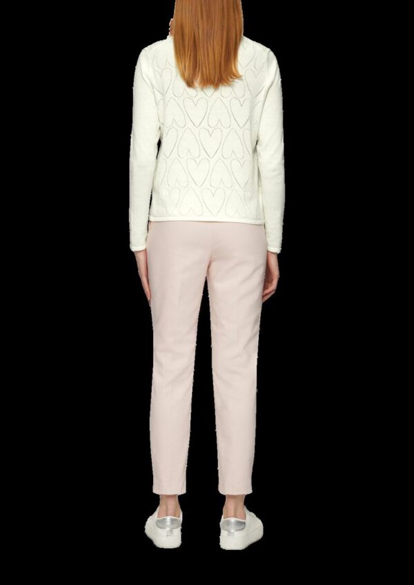 Feinstrickpullover mit Herz-Ajourmuster