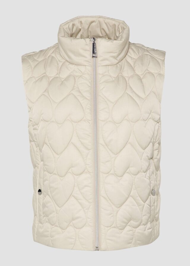 Verkürzte Steppweste mit Herzmuster