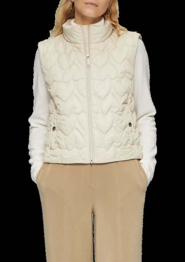 Verkürzte Steppweste mit Herzmuster