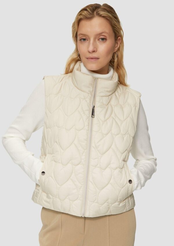 Verkürzte Steppweste mit Herzmuster