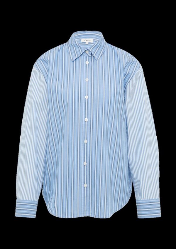 Popeline-Bluse im Relaxed Fit mit Streifenmix