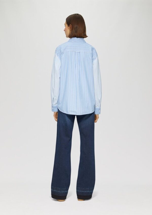 Popeline-Bluse im Relaxed Fit mit Streifenmix