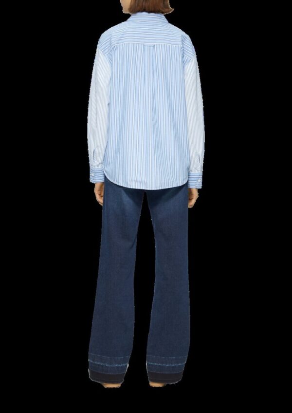 Popeline-Bluse im Relaxed Fit mit Streifenmix