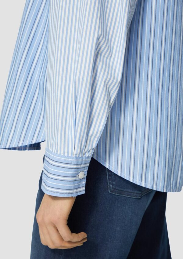 Popeline-Bluse im Relaxed Fit mit Streifenmix