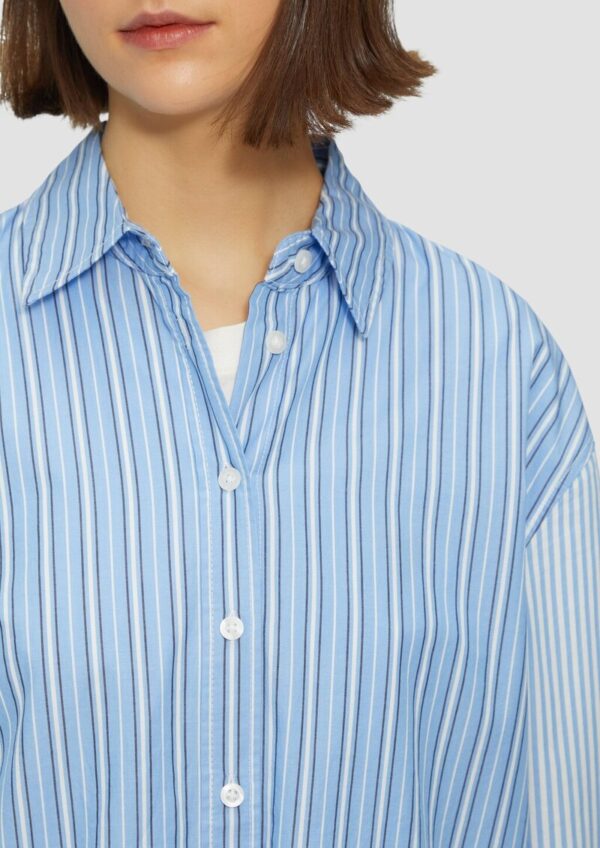 Popeline-Bluse im Relaxed Fit mit Streifenmix
