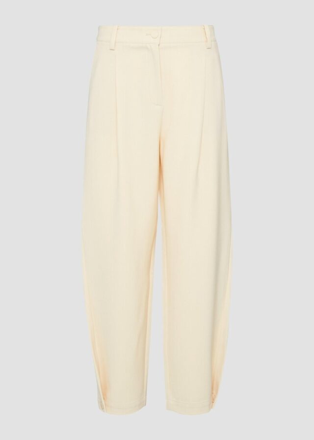 Cropped Hose mit Barrel Leg und Saum-Detail
