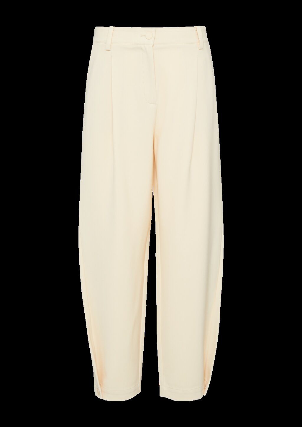 Cropped Hose mit Barrel Leg und Saum-Detail