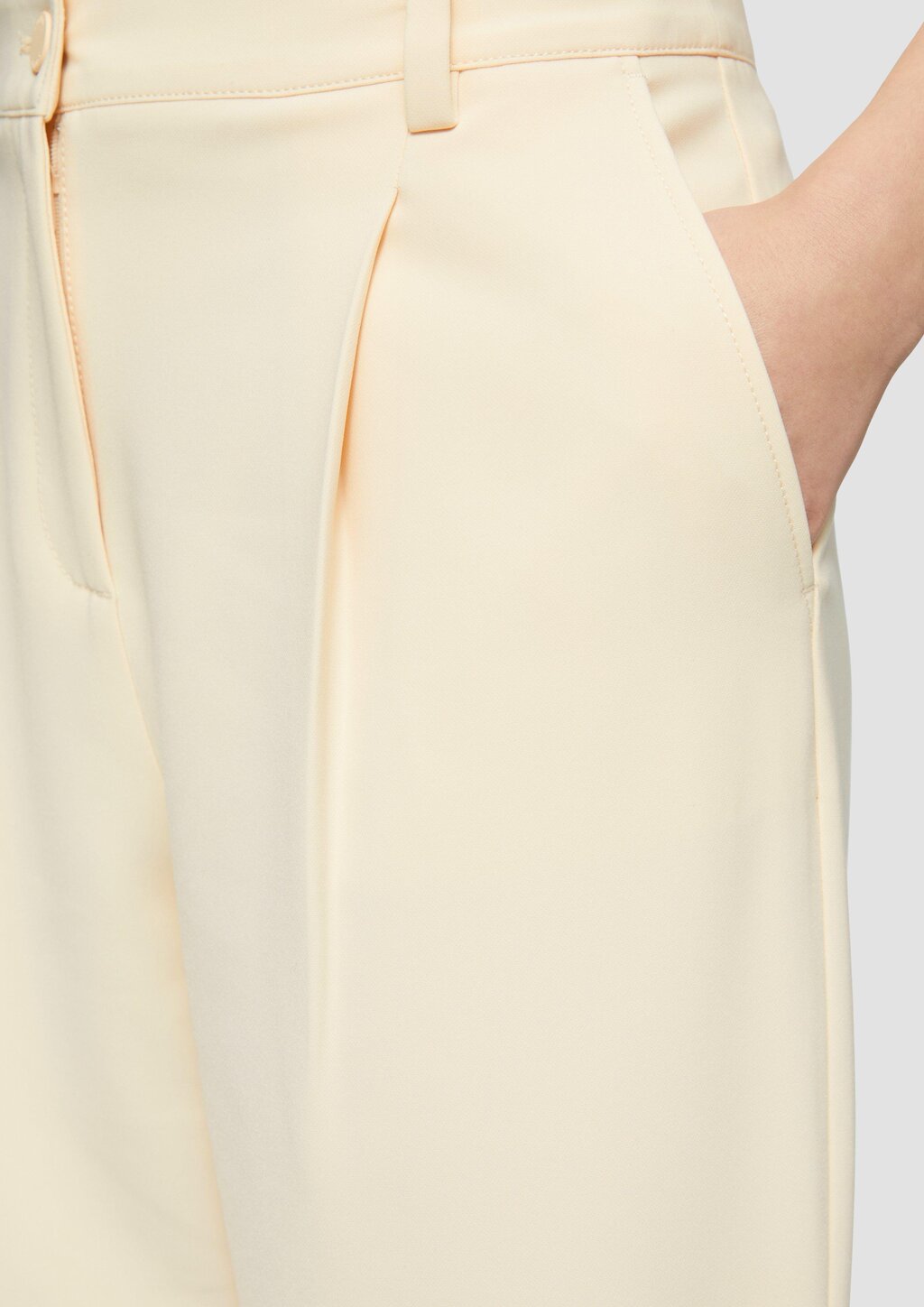 Cropped Hose mit Barrel Leg und Saum-Detail