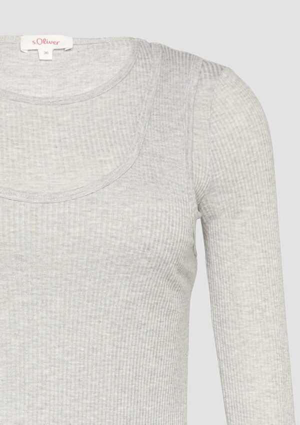 Geripptes Jersey-Shirt im Layering-Look