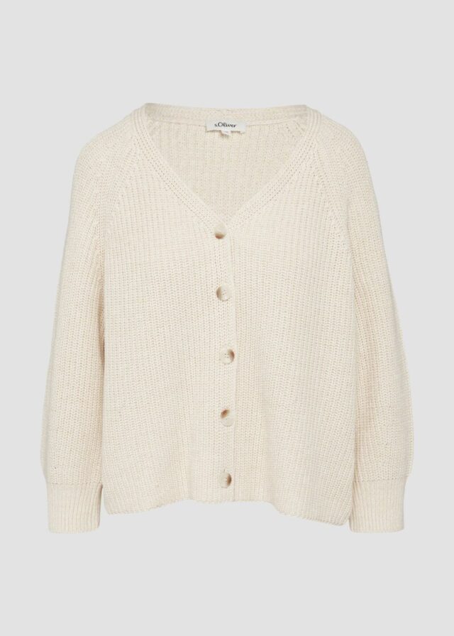 Strukturierter Cardigan im Relaxed Fit aus Baumwollmix