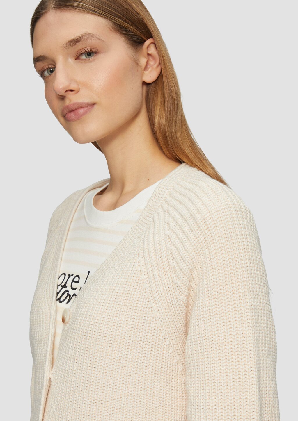 Strukturierter Cardigan im Relaxed Fit aus Baumwollmix