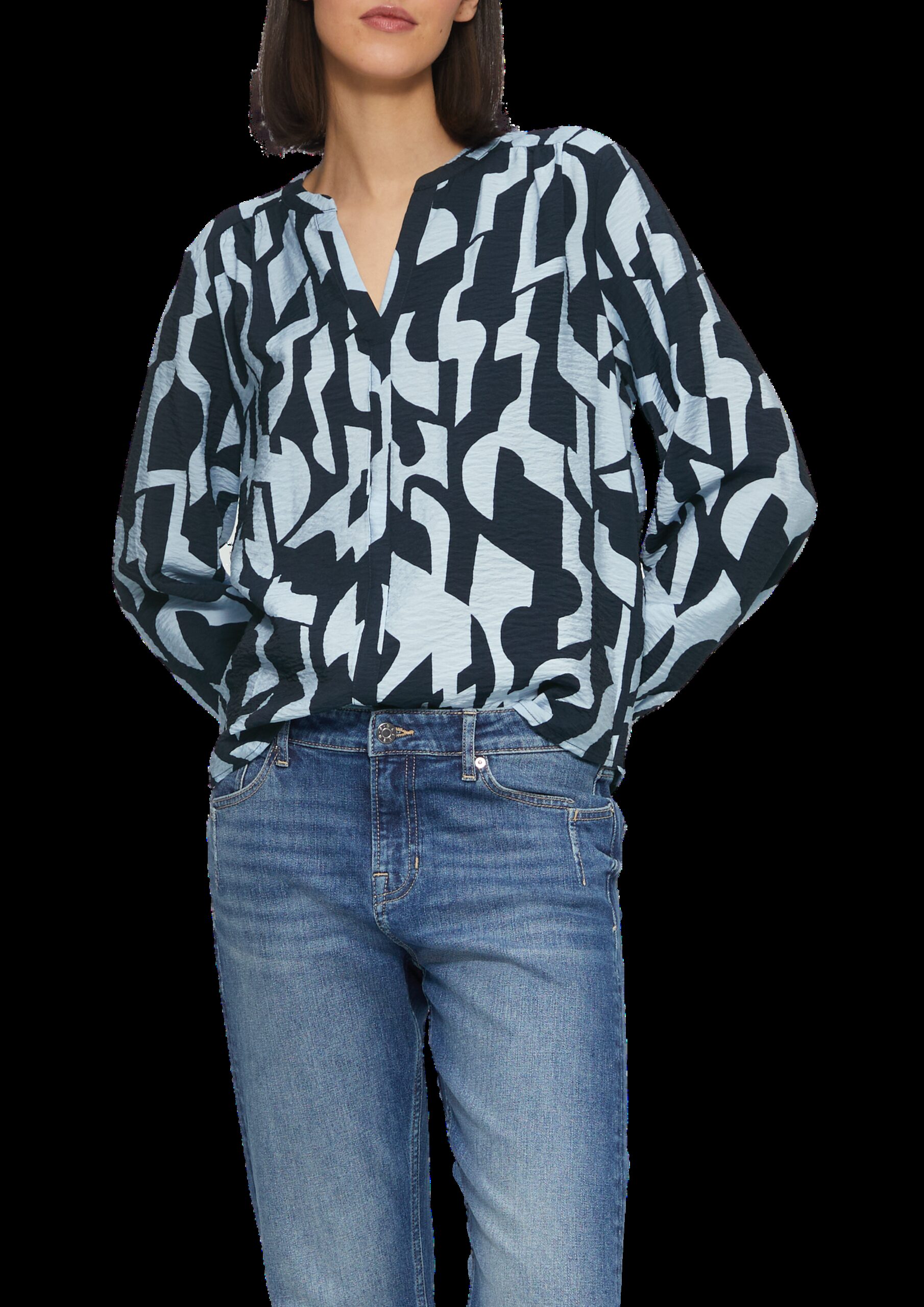 Bluse aus Viskosemix mit Raffung