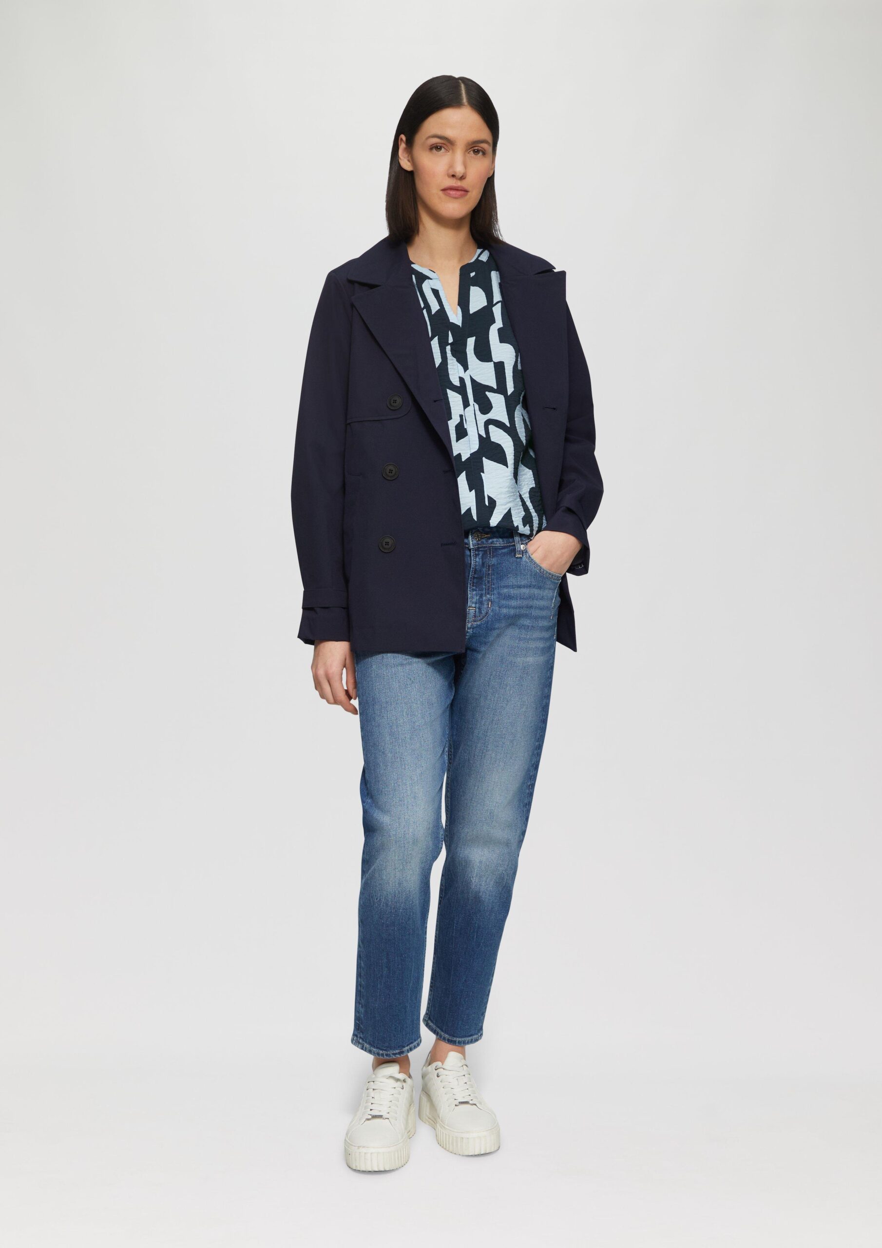 Bluse aus Viskosemix mit Raffung