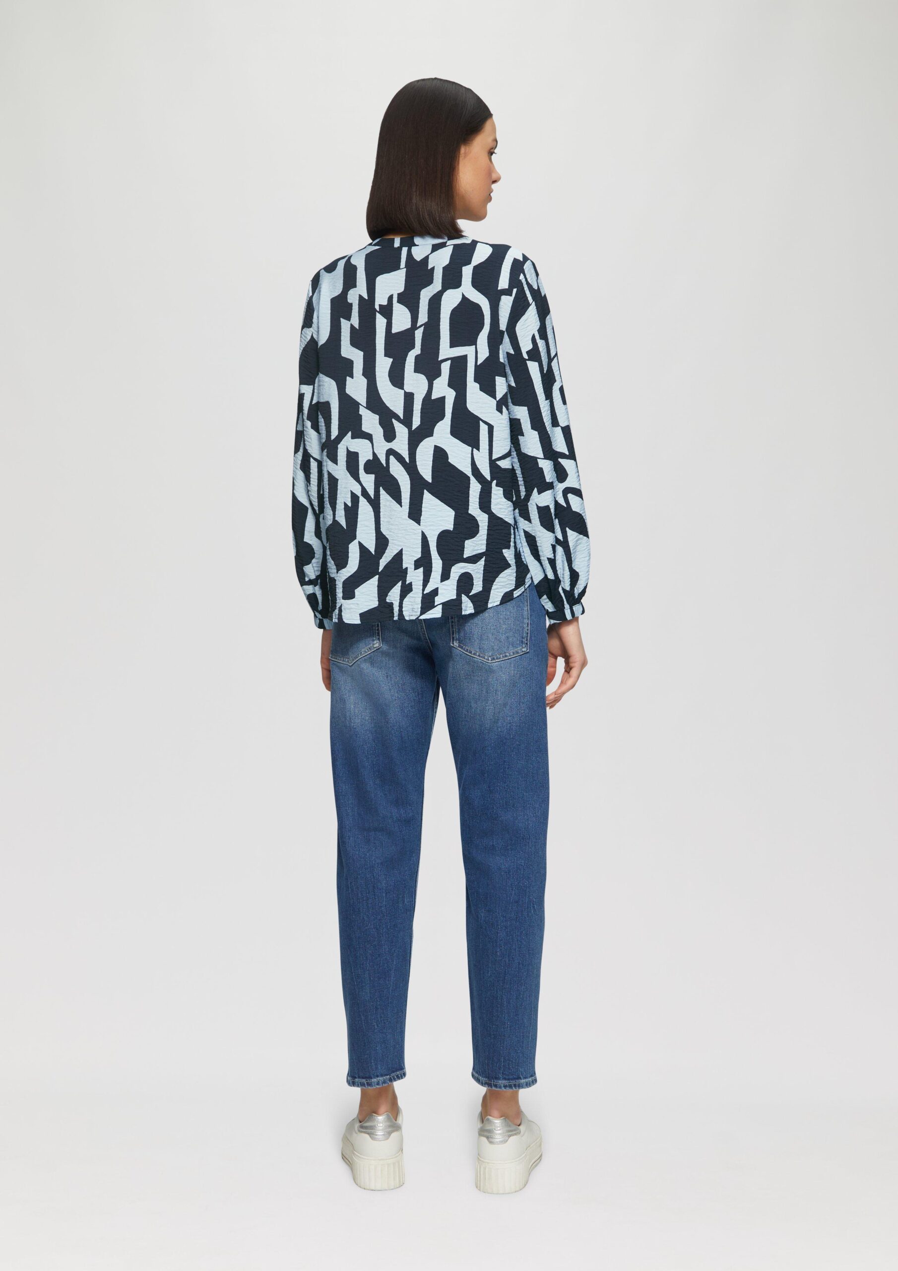 Bluse aus Viskosemix mit Raffung