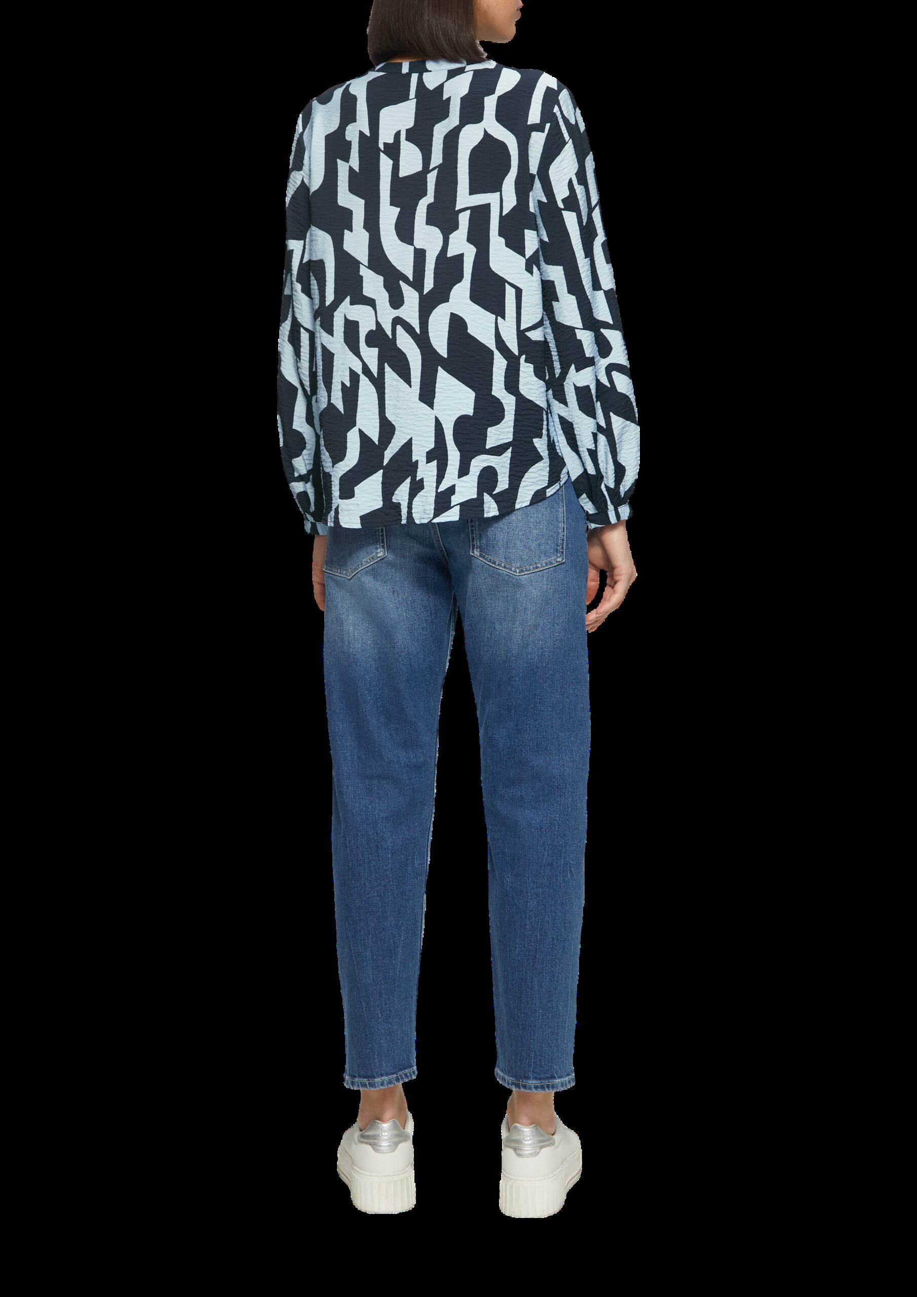 Bluse aus Viskosemix mit Raffung