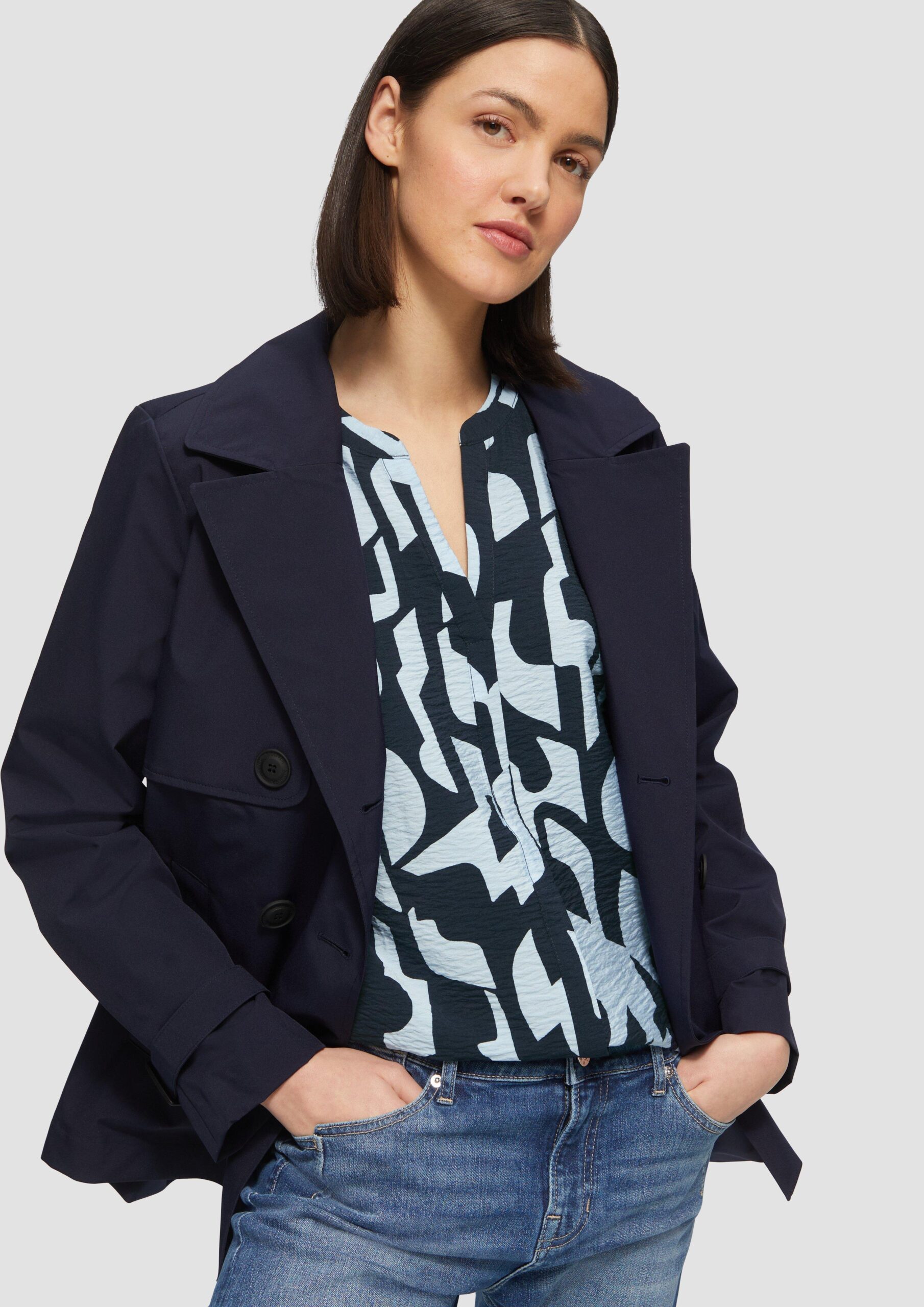 Bluse aus Viskosemix mit Raffung