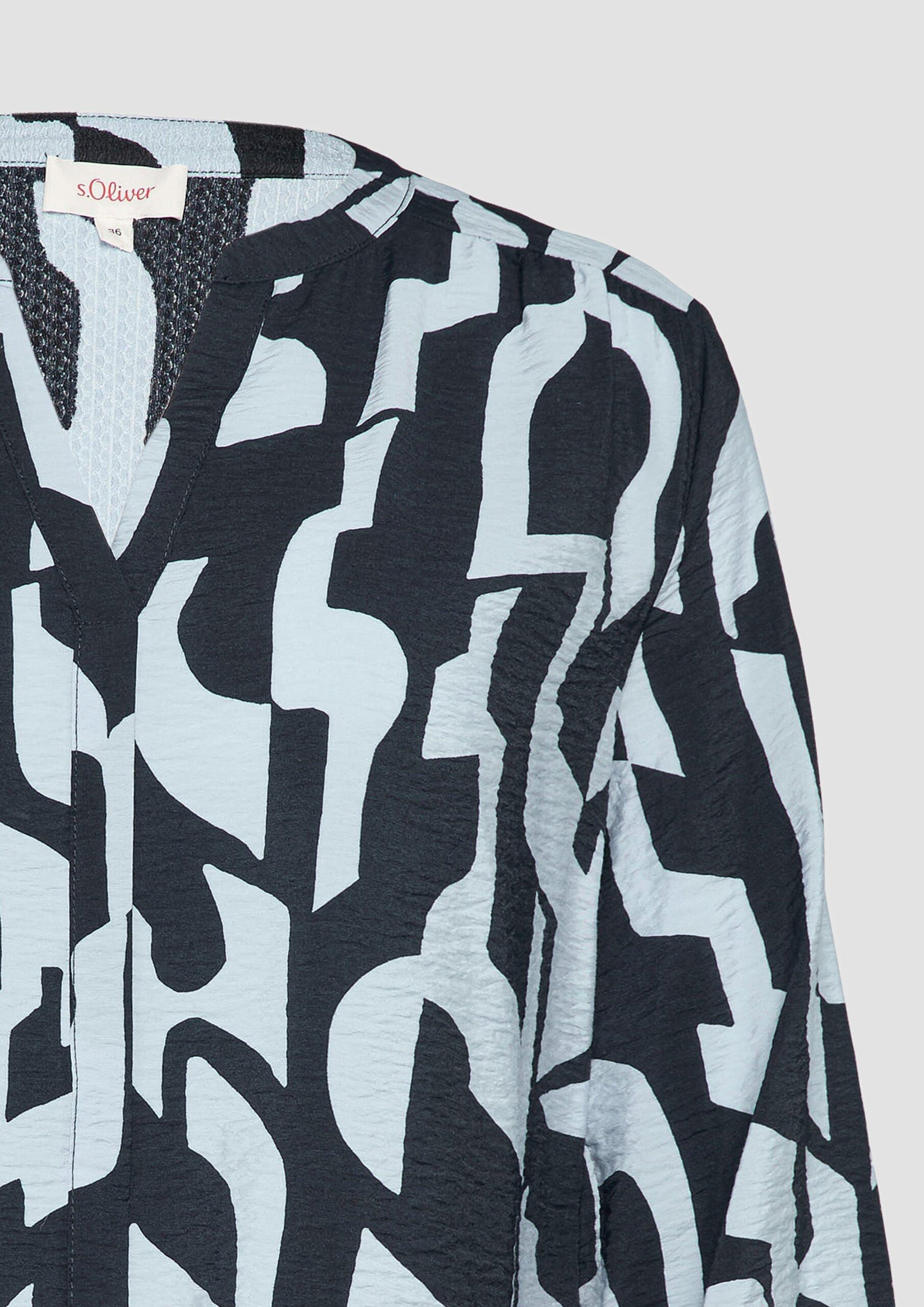 Bluse aus Viskosemix mit Raffung