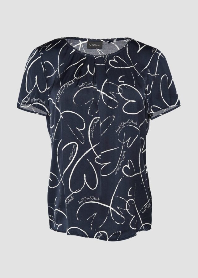 Leichte Satinbluse mit Schmuckkante