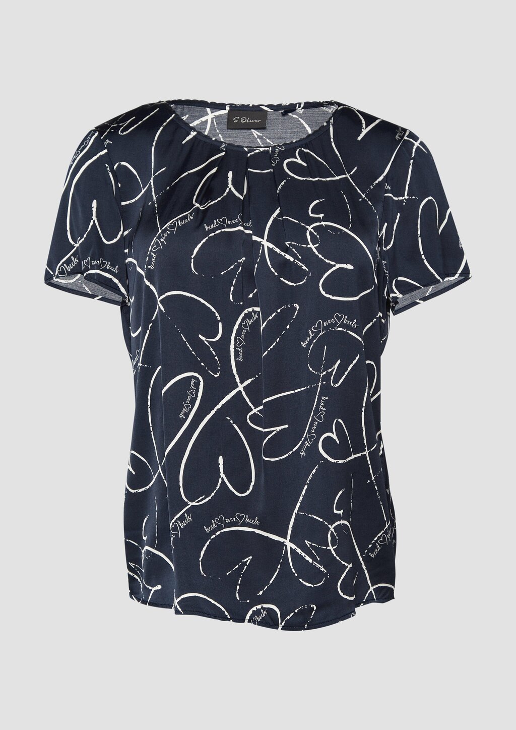 Leichte Satinbluse mit Schmuckkante