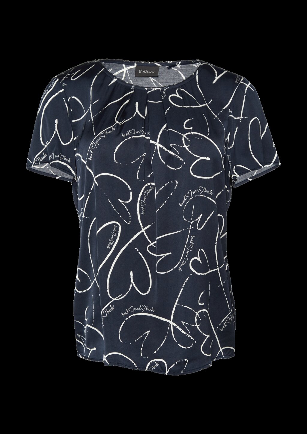 Leichte Satinbluse mit Schmuckkante