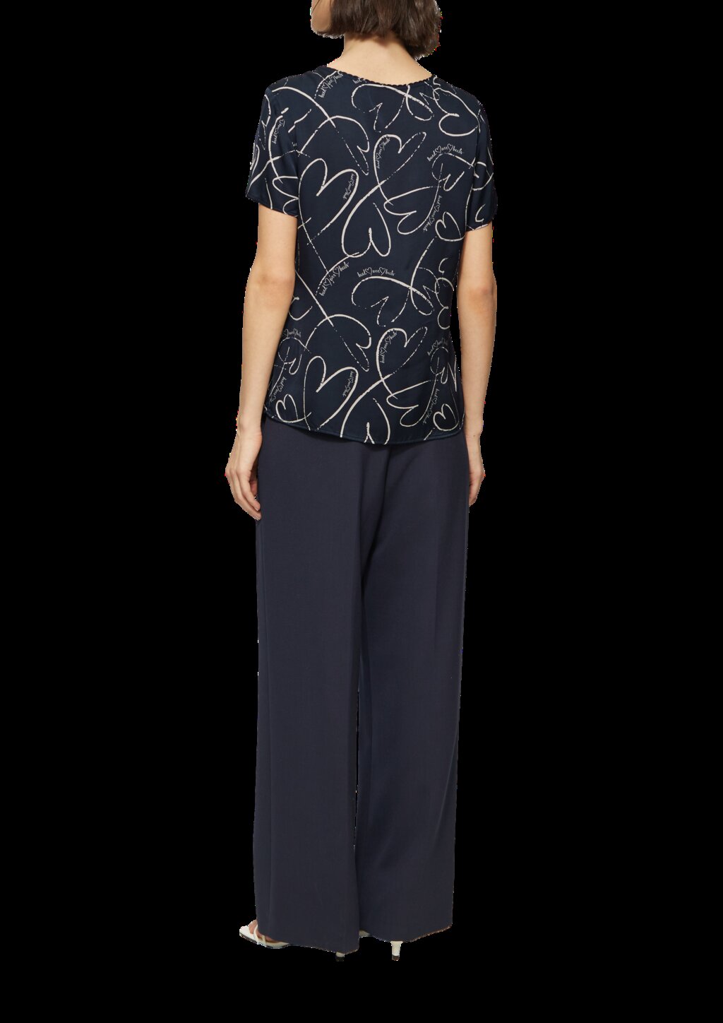 Leichte Satinbluse mit Schmuckkante