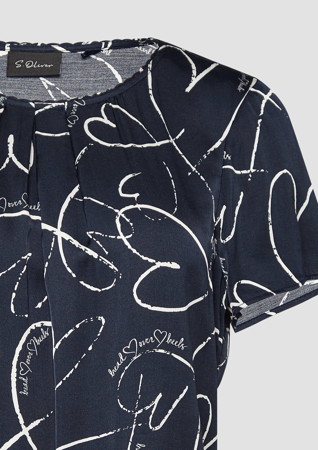 Leichte Satinbluse mit Schmuckkante