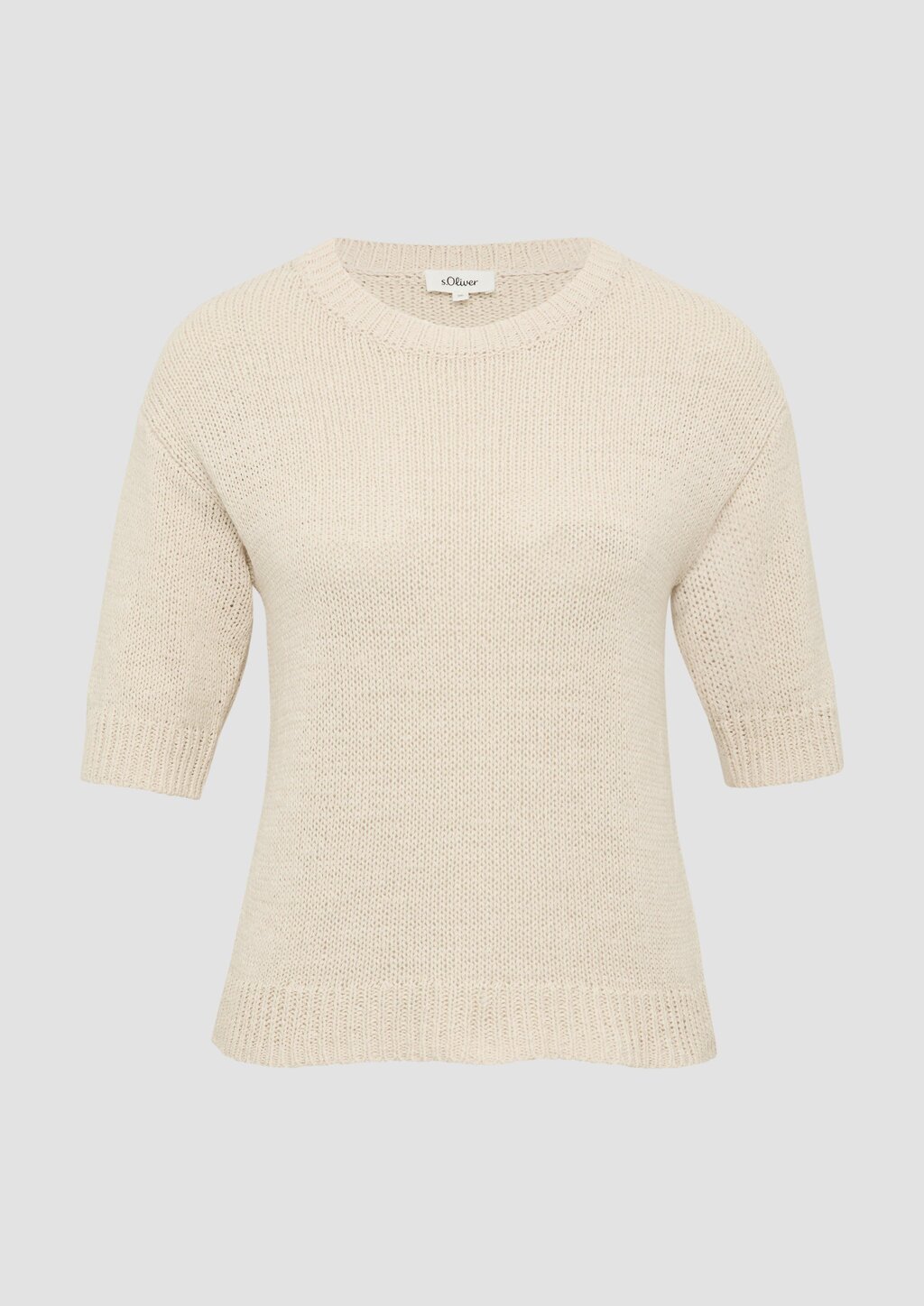 Strickpullover aus Bändchengarn mit 3/4-Ärmeln