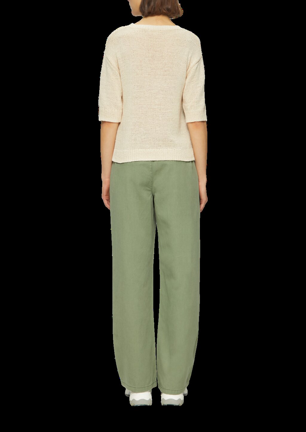 Strickpullover aus Bändchengarn mit 3/4-Ärmeln