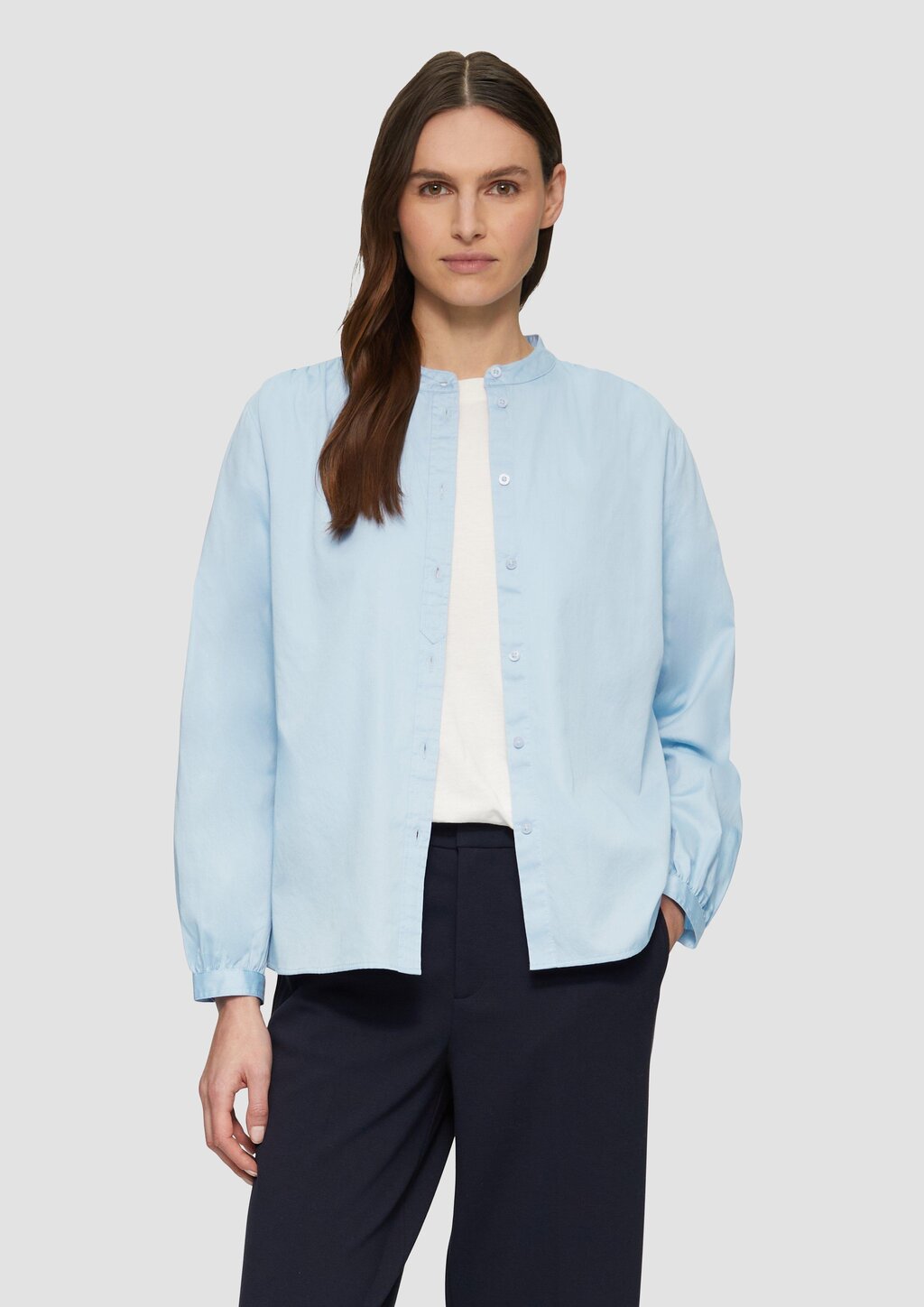 Satinbluse mit Raffungen