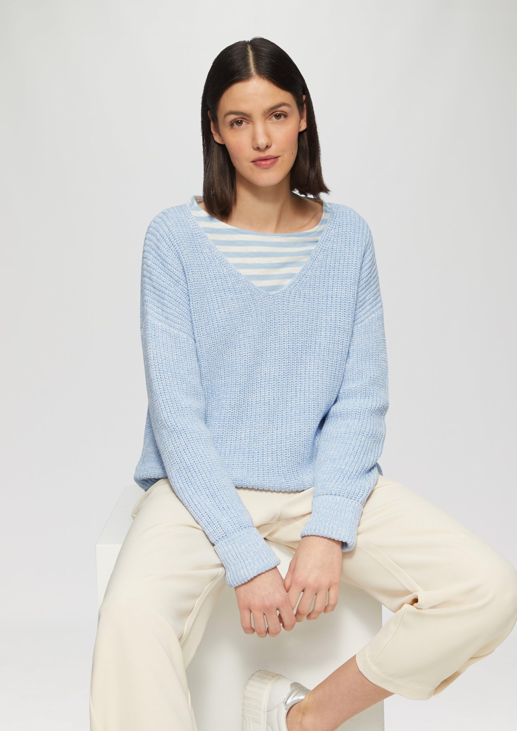 Strickpullover im Relaxed Fit aus Baumwollmix