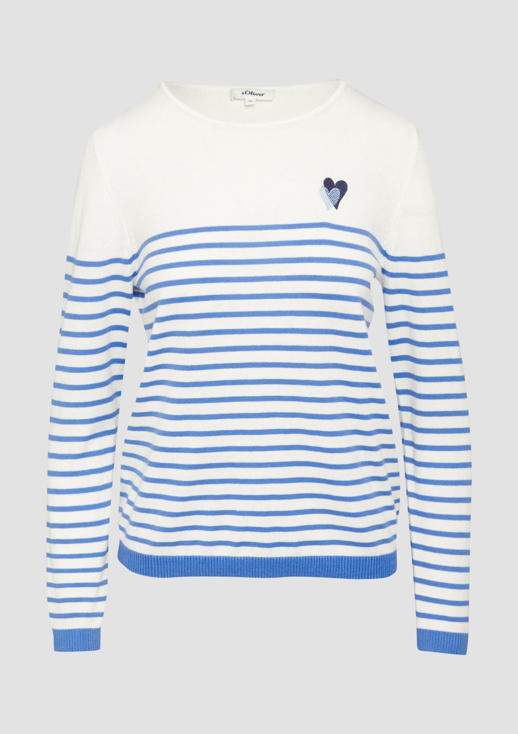 Strickpullover mit Herz-Stickerei