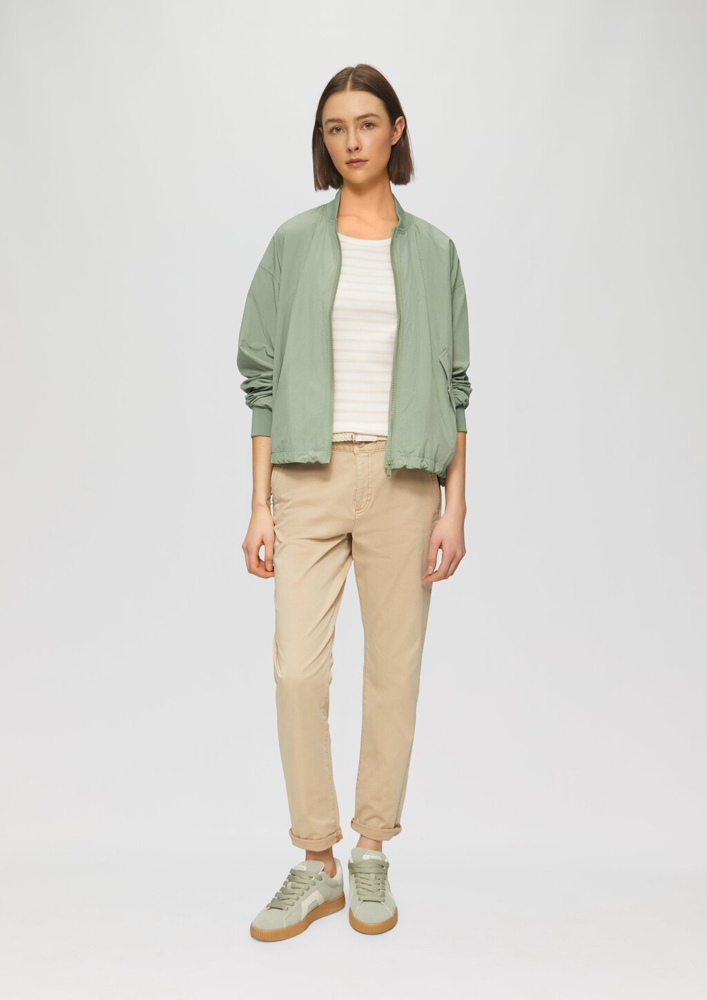 Slim-Fit-Top mit Rippstruktur