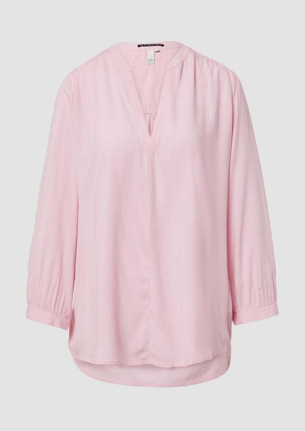 Viskose-Bluse mit Raffung an der Schulter