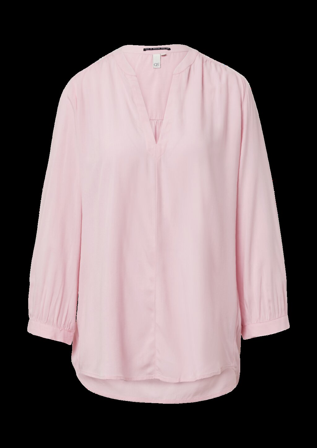 Viskose-Bluse mit Raffung an der Schulter