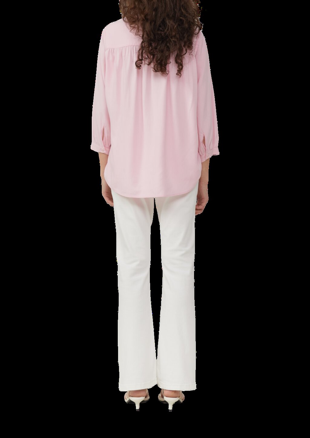 Viskose-Bluse mit Raffung an der Schulter