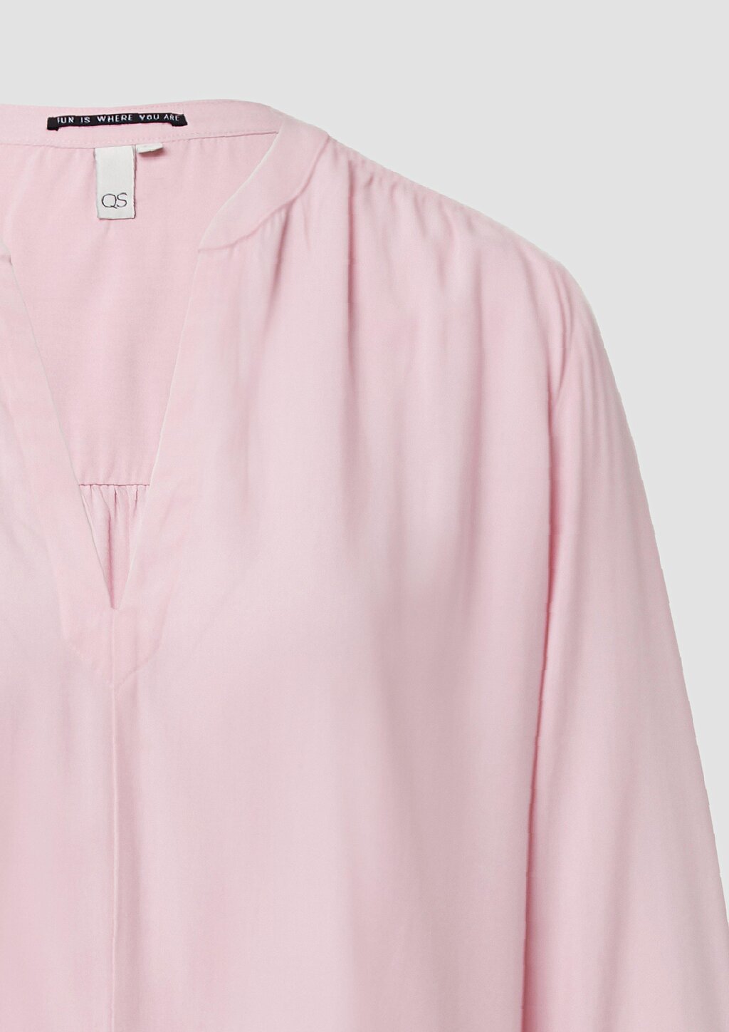 Viskose-Bluse mit Raffung an der Schulter