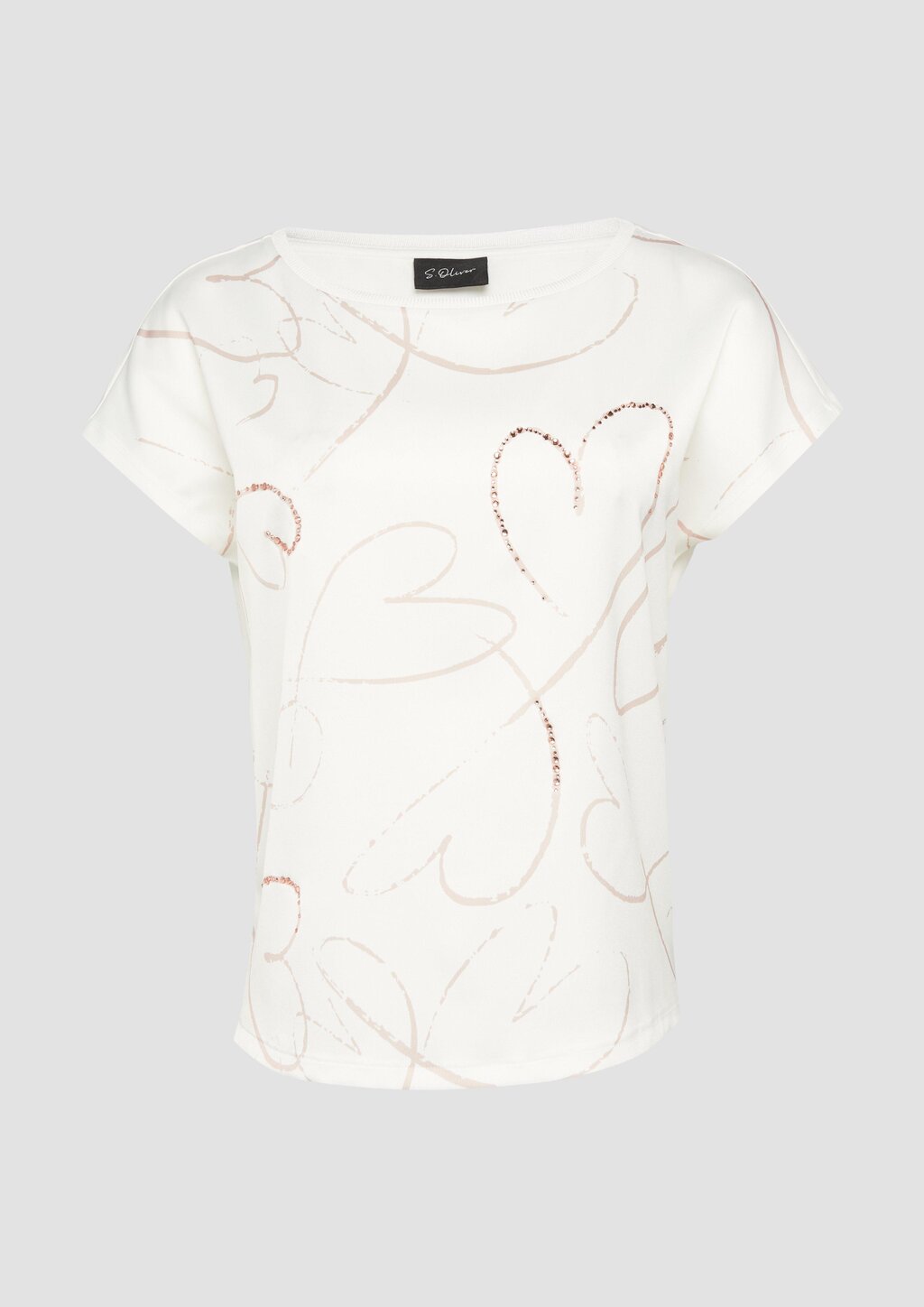 T-Shirt im Fabricmix mit Frontprint