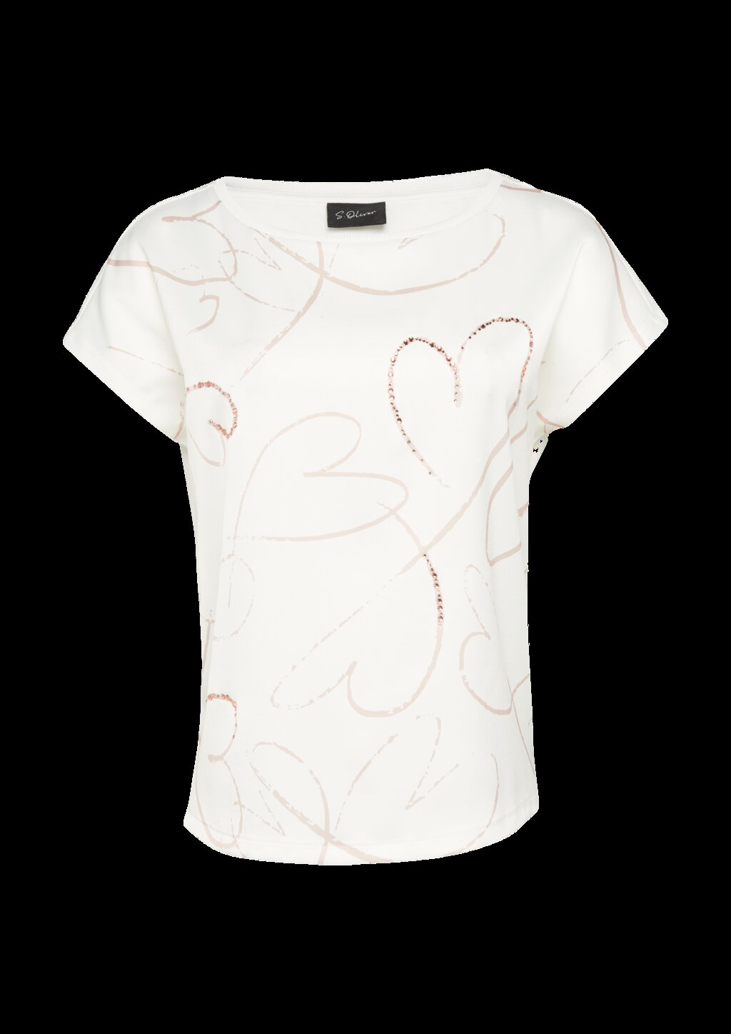 T-Shirt im Fabricmix mit Frontprint