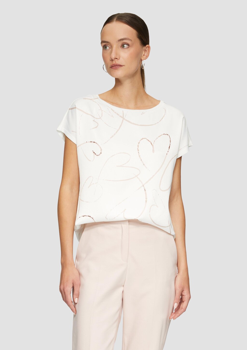 T-Shirt im Fabricmix mit Frontprint