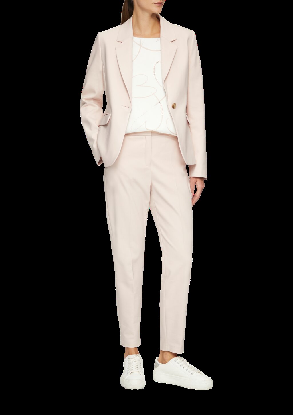 T-Shirt im Fabricmix mit Frontprint