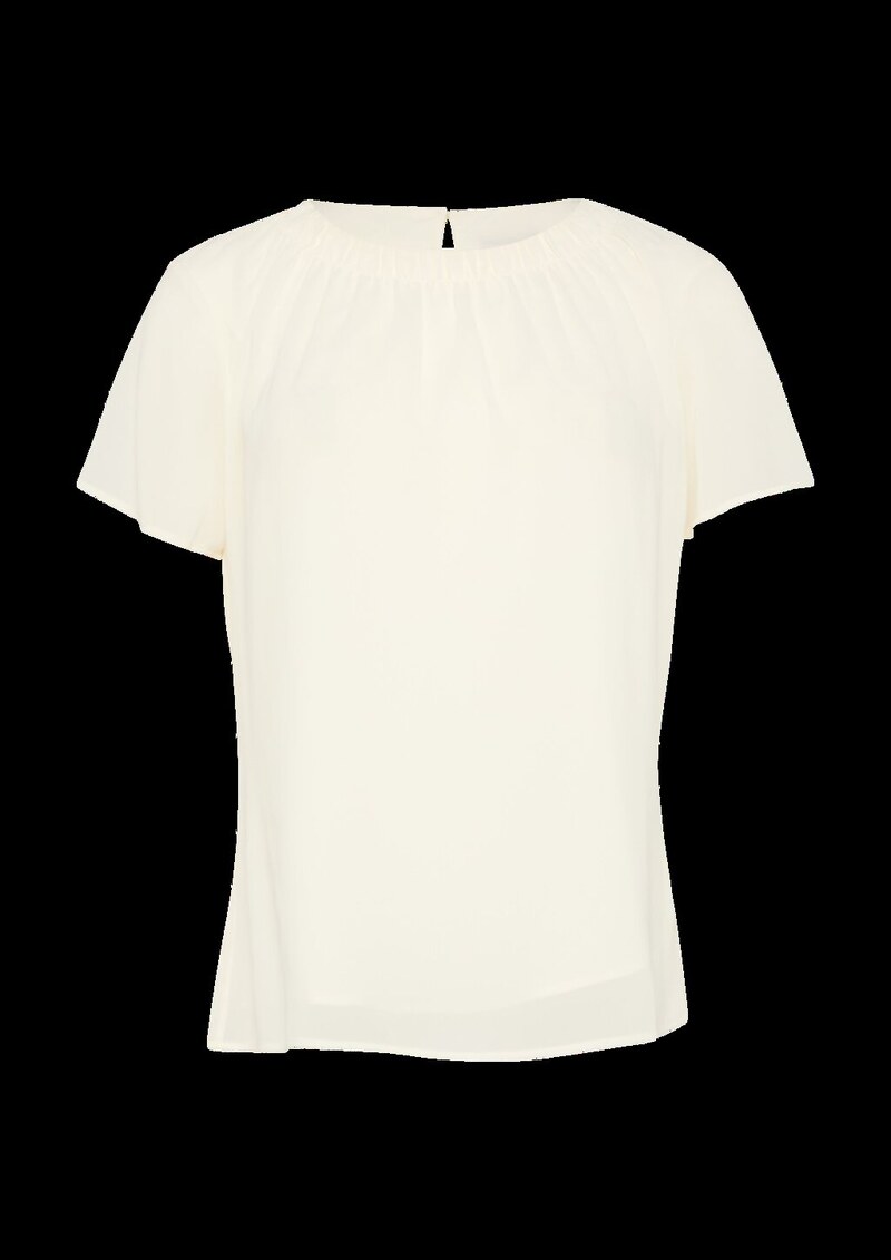 Chiffonbluse mit Falten am Ausschnitt